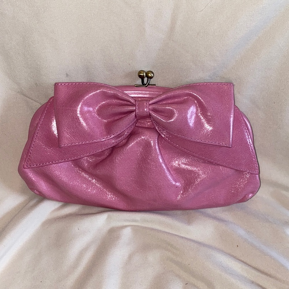 Isabella Fiore Pink Leather Clutch